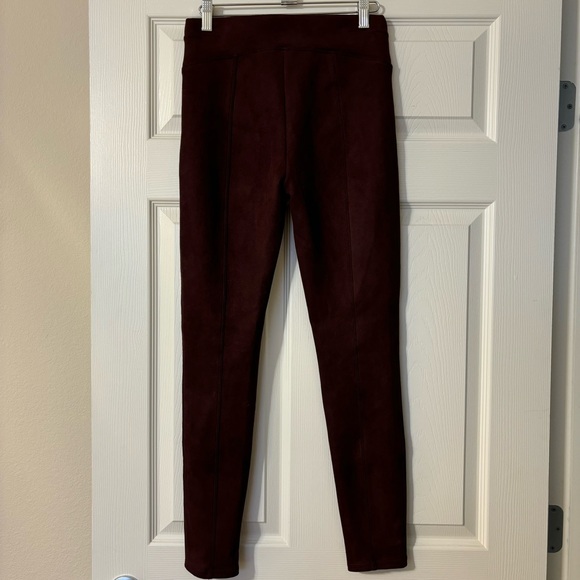 SPANX Pants - SPANX Faux Suede Leggings In Burgundy Size Small